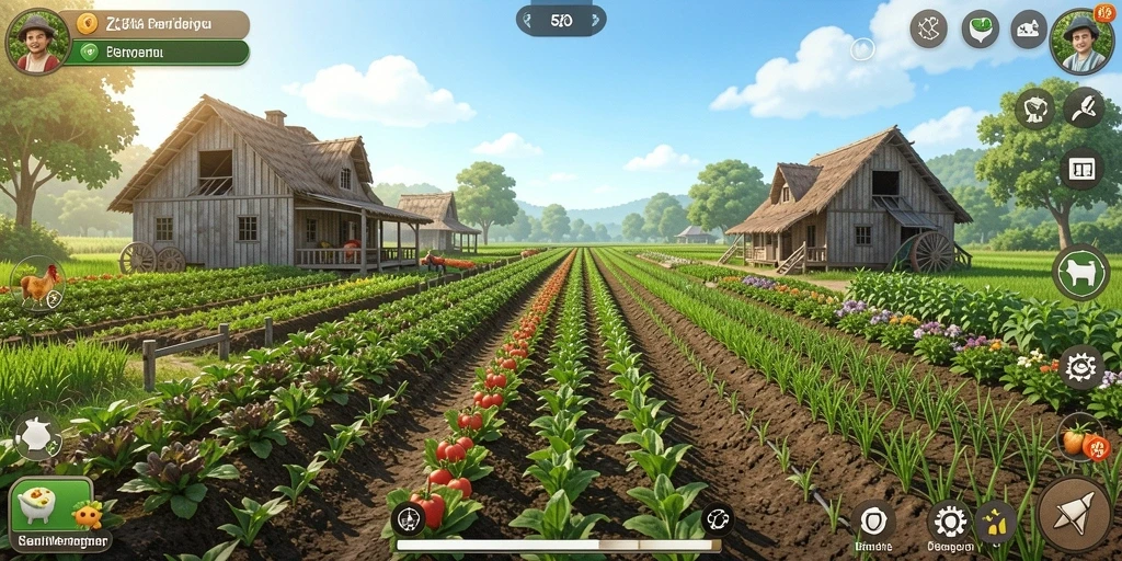 Tangkapan layar menunjukkan gameplay seru pertanian di 5ZK.