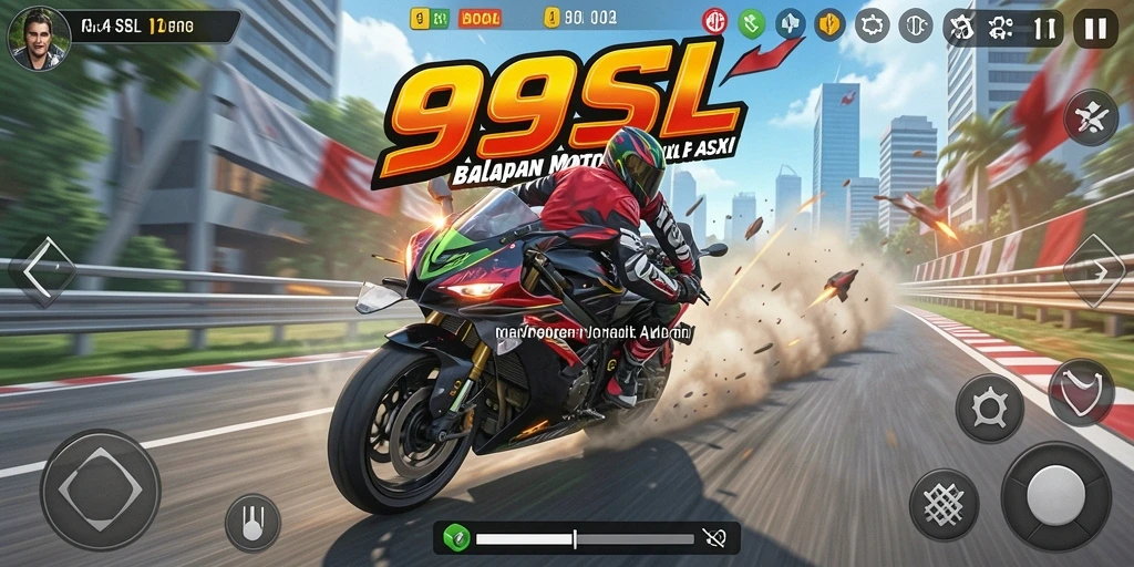 Tampilan gameplay 99SL dengan balapan motor yang seru
