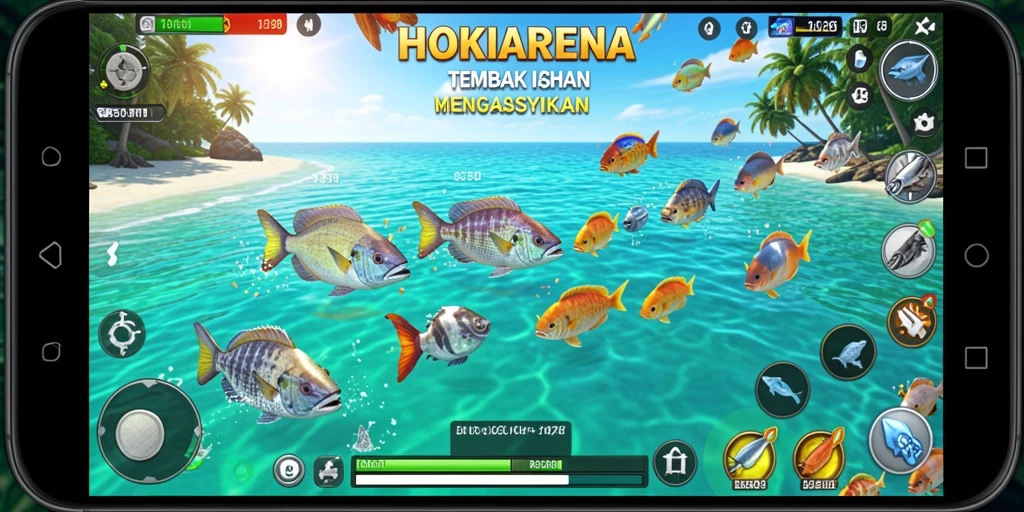 Tangkapan layar menampilkan aksi memancing di HOKIARENA.