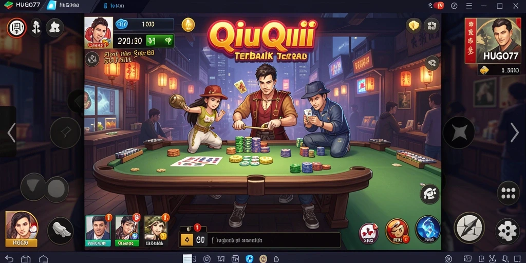 Tampilan menarik gameplay QiuQiu di HUGO77.