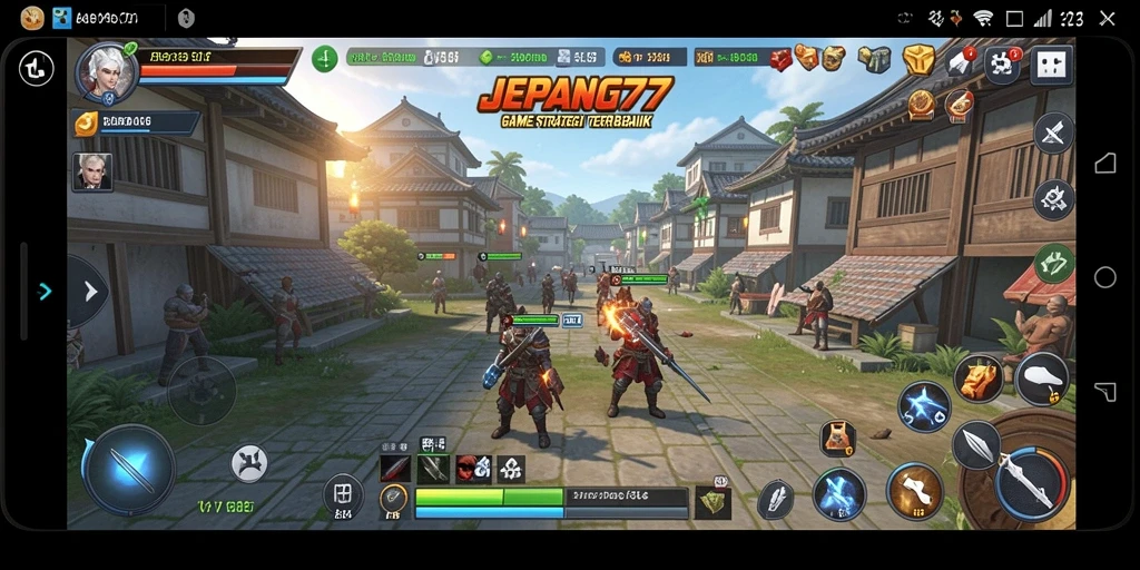 Tampilan gameplay seru dari JEPANG77 yang penuh strategi dan pertempuran.