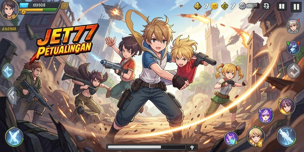 Gameplay seru JET77 dengan karakter anime yang menarik.