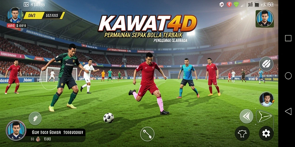 Tangkapan layar KAWAT4D menampilkan aksi seru pertandingan sepak bola.