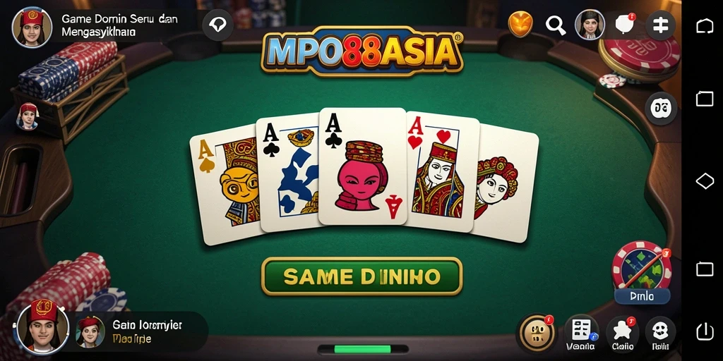 Menampilkan gameplay seru dalam permainan Domino MPO88ASIA.