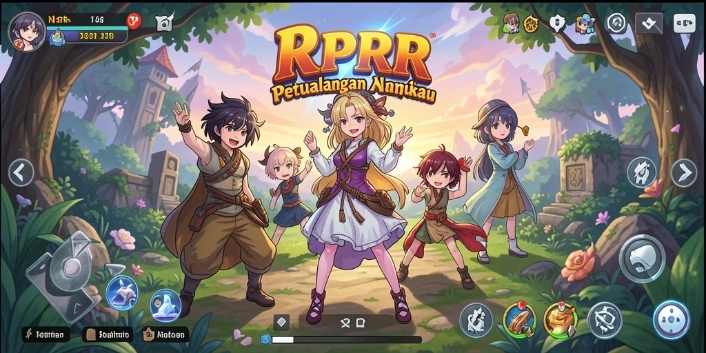Tampilan gameplay RPRR menampilkan aksi seru dari karakter Anime.