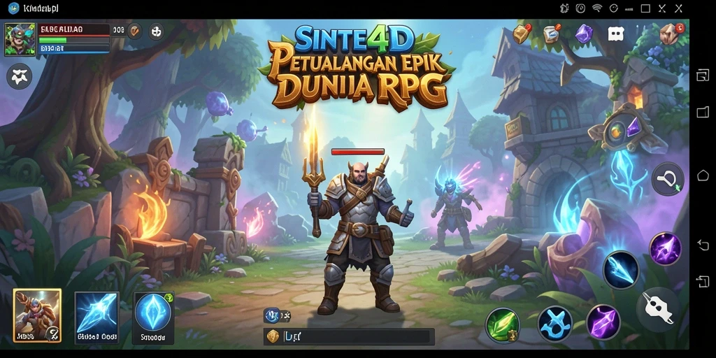 Tampilan gameplay SINTE4D yang menakjubkan dan penuh aksi RPG.