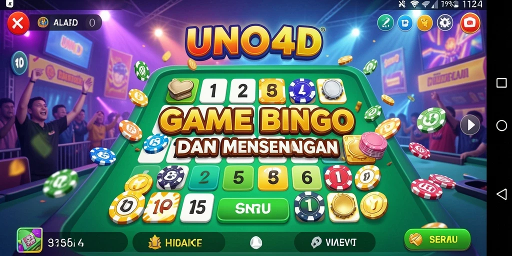 Tampilan gameplay seru UNO4D saat bermain Bingo.