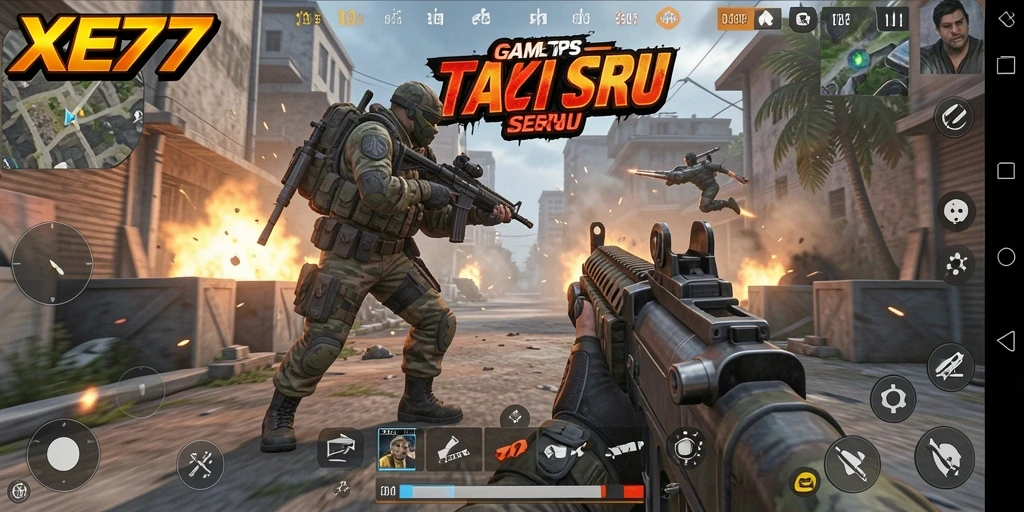 Gameplay XE77 yang intens dan mendebarkan dalam pertempuran TPS.